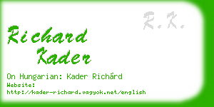 richard kader business card